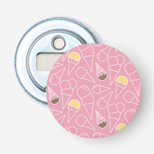 Summer Ice Cream Pattern Button Flesopener (Voorkant)