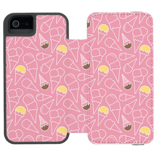 Summer Ice Cream Pattern Incipio iPhone Portemonnee Hoesje (Agenda Open)