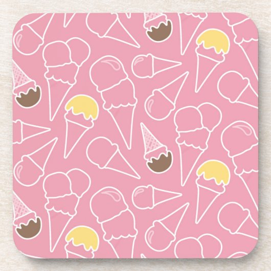 Summer Ice Cream Pattern Onderzetter (Voorkant)