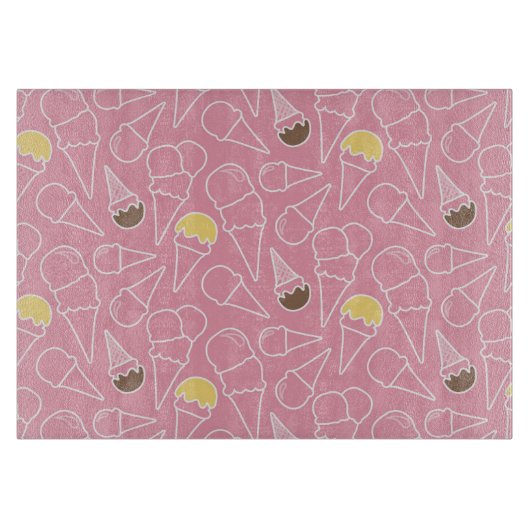 Summer Ice Cream Pattern Snijplank (Voorkant)