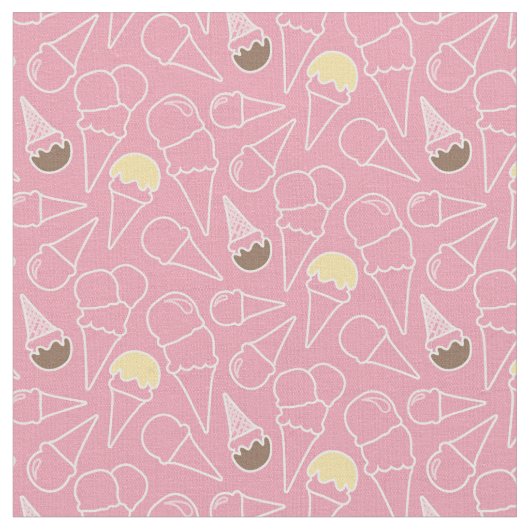 Summer Ice Cream Pattern Stof (Close Up)