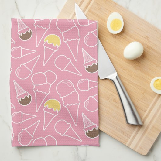 Summer Ice Cream Pattern Theedoek (Quarter Fold)