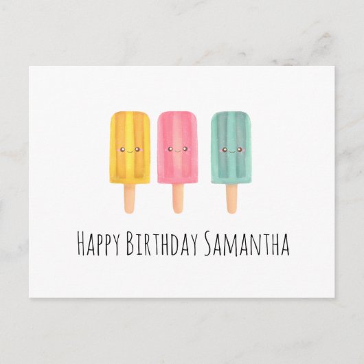 Summer Ice Cream Sticks Briefkaart (Voorkant)