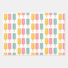 Summer Ice Cream Sticks Inpakpapier Vel