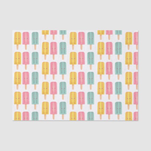 Summer Ice Cream Sticks Tissuepapier (Voorkant)