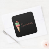 Summer Ice Cream Vierkante Sticker (Envelop)