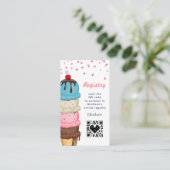 Summer Ice Cream Vrijgezellenfeest QR Code Registr Informatiekaartje (Staand voorkant)