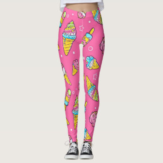 Summer Ice Creams Flavors Leggings