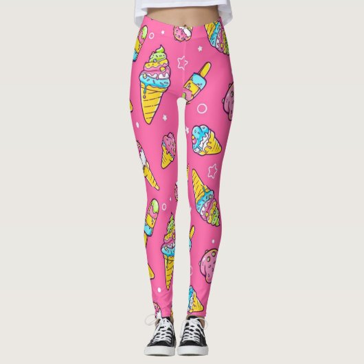 Summer Ice Creams Flavors Leggings (Voorkant)