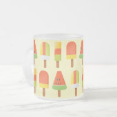 Summer Ice Lollies Pattern Matglas Koffiemok (Voorkant links)