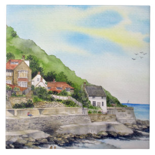 Summer in Runswick Bay England Farida Greenfield Tegeltje