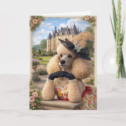 Summer Is In The Air, Poodle Blank Card Kaart (Voorkant)