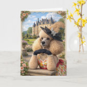 Summer Is In The Air, Poodle Blank Card Kaart (Gele Bloem)