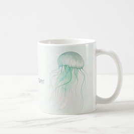 Summer Jellyfish Watercolor Ocean Design Koffiemok