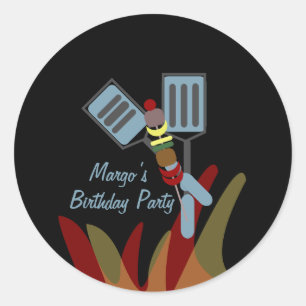 Summer Kabobs Cookout Park Birthday Ronde Sticker