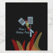 Summer Kabobs Cookout Park Birthday Wijn Etiket (Enkel label)