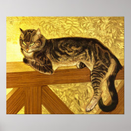 Summer - Kat op een Balustrade van Theophile Stein Poster