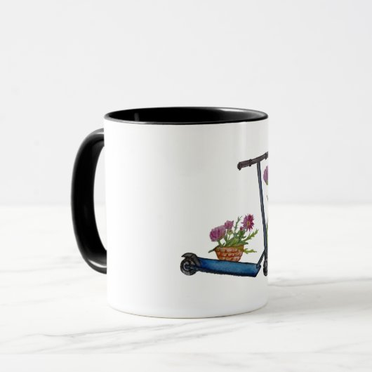 Summer, Kick Scooter Art Mok (Voorkant links)