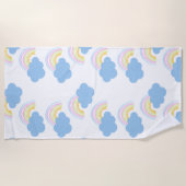 Summer Kinder Rainbow en Clouds Fun Strandlaken (Voorkant)