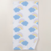 Summer Kinder Rainbow en Clouds Fun Strandlaken (Voorkant)