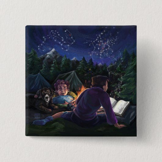 Summer Kovernachten Vierkante Button 5,1 Cm (Voorkant)