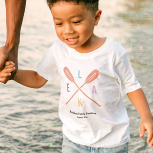 Summer Lake Pastel Paddles Matching Family White Kinder Shirts