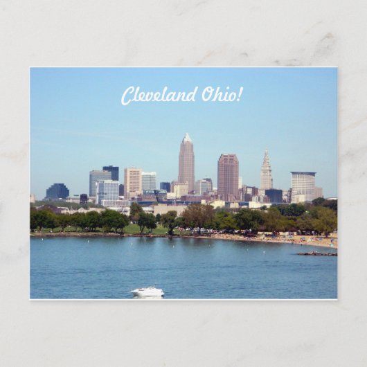 Summer Lake Skyline Cleveland OH carte postale (Devant)
