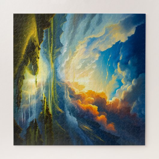 Summer Lake - Vier seizoenen illustratie Legpuzzel (Horizontaal)