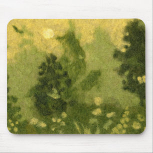 "Summer Lawn"-wolschilderlandschap groene schoppen Muismat
