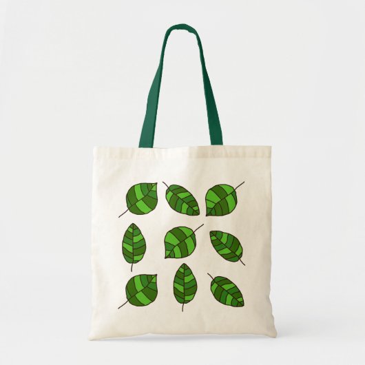 Summer Leaves Green Leaf Pattern Tote Bag (Voorkant)
