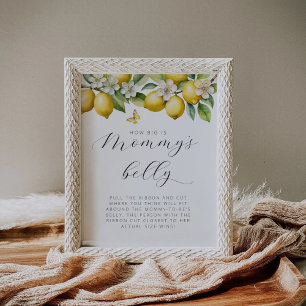 Summer Lemon Baby shower Hoe groot is de buik van Poster
