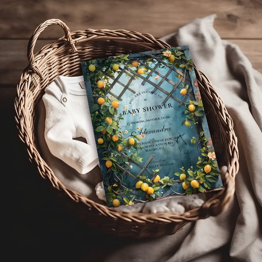 Summer Lemon Blossom Baby Shower Kaart