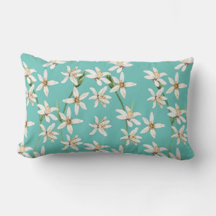 Summer Lemon blossom pattern on teal Kussen