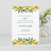 Summer Lemon Citrus Fruit Wedding Invitation  (Debout devant)
