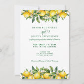 Summer Lemon Citrus Fruit Wedding Invitation  (Devant)