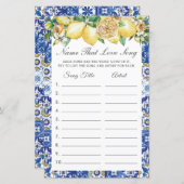 Summer Lemon Floral Name that Love Song Game (Voorkant / Achterkant)