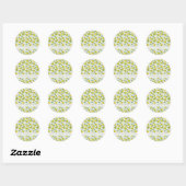Summer Lemon Fruit Pattern Custom Vrijgezellenfees Ronde Sticker (Vel)