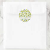 Summer Lemon Fruit Pattern Custom Vrijgezellenfees Ronde Sticker (Tas)