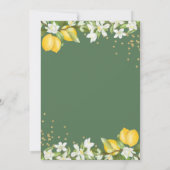 Summer Lemon Greenery Gold Cross Baptisme Kaart (Achterkant)