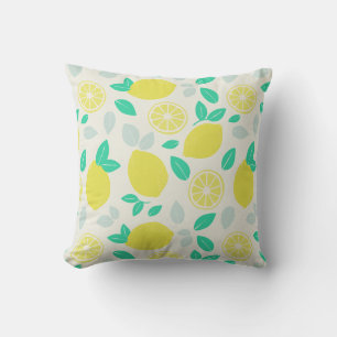 Summer Lemon Pattern in Cream Kussen