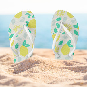 Summer Lemon Pattern in Cream Teenslippers