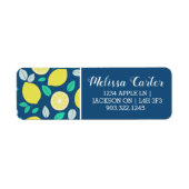 Summer Lemon Pattern in Navy Blue Etiket (Voorkant)