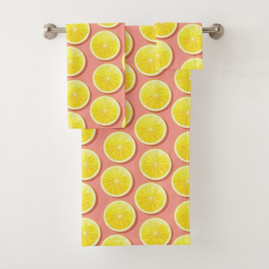 Summer Lemon Slices Pattern Bad Handdoek (Insitu)