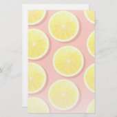 Summer Lemon Slices Pattern Briefpapier (Voorkant / Achterkant)