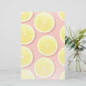 Summer Lemon Slices Pattern Briefpapier (Staand voorkant)