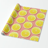 Summer Lemon Slices Pattern Cadeaupapier (Uitgerold)