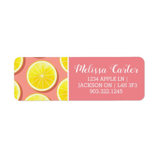 Summer Lemon Slices Pattern Etiket (Voorkant)