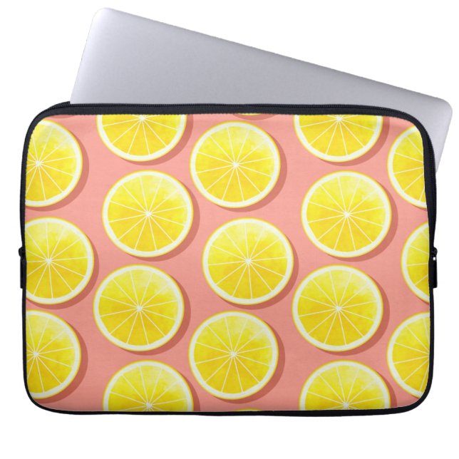 Summer Lemon Slices Pattern Laptop Sleeve (Voorkant)