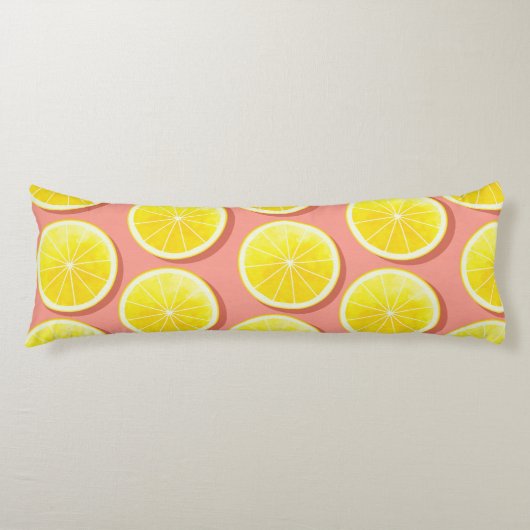 Summer Lemon Slices Pattern Lichaamskussen (Voorkant)