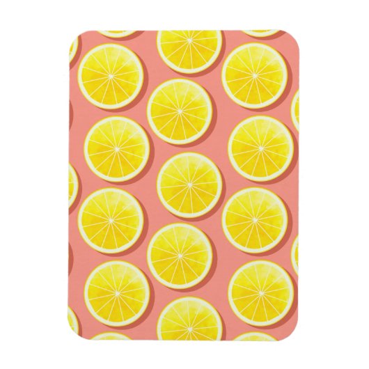 Summer Lemon Slices Pattern Magneet (Verticaal)